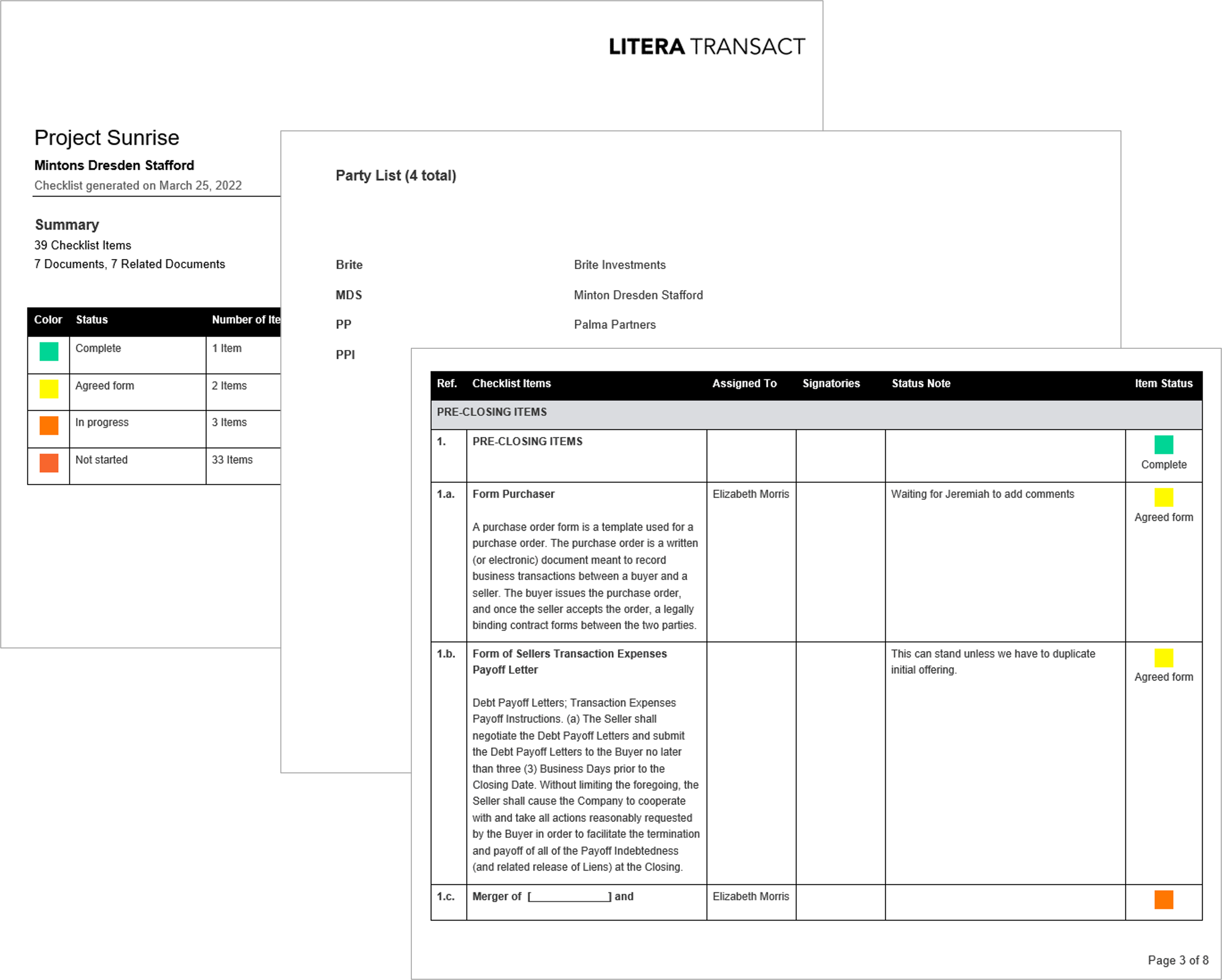 Exporting The Checklist Litera Transact